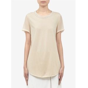3.1 Phillip Lim y2k top w safety pin collar, cream colored, size medium